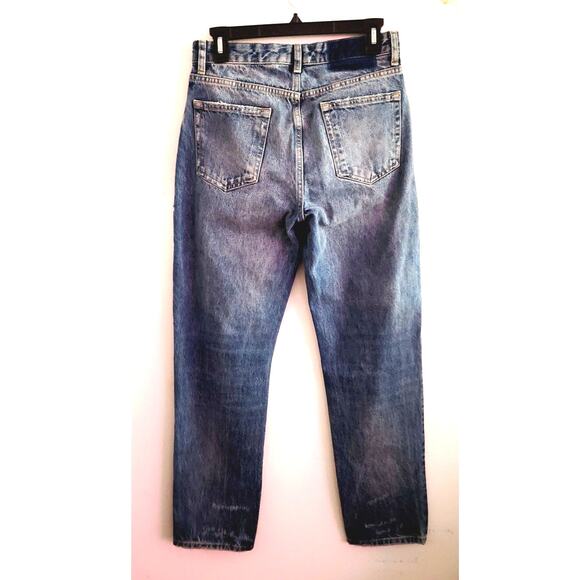 Zara Men's Straight Leg Distressed Button Fly Denim Jeans 30 x 30 - Picture 3 of 12